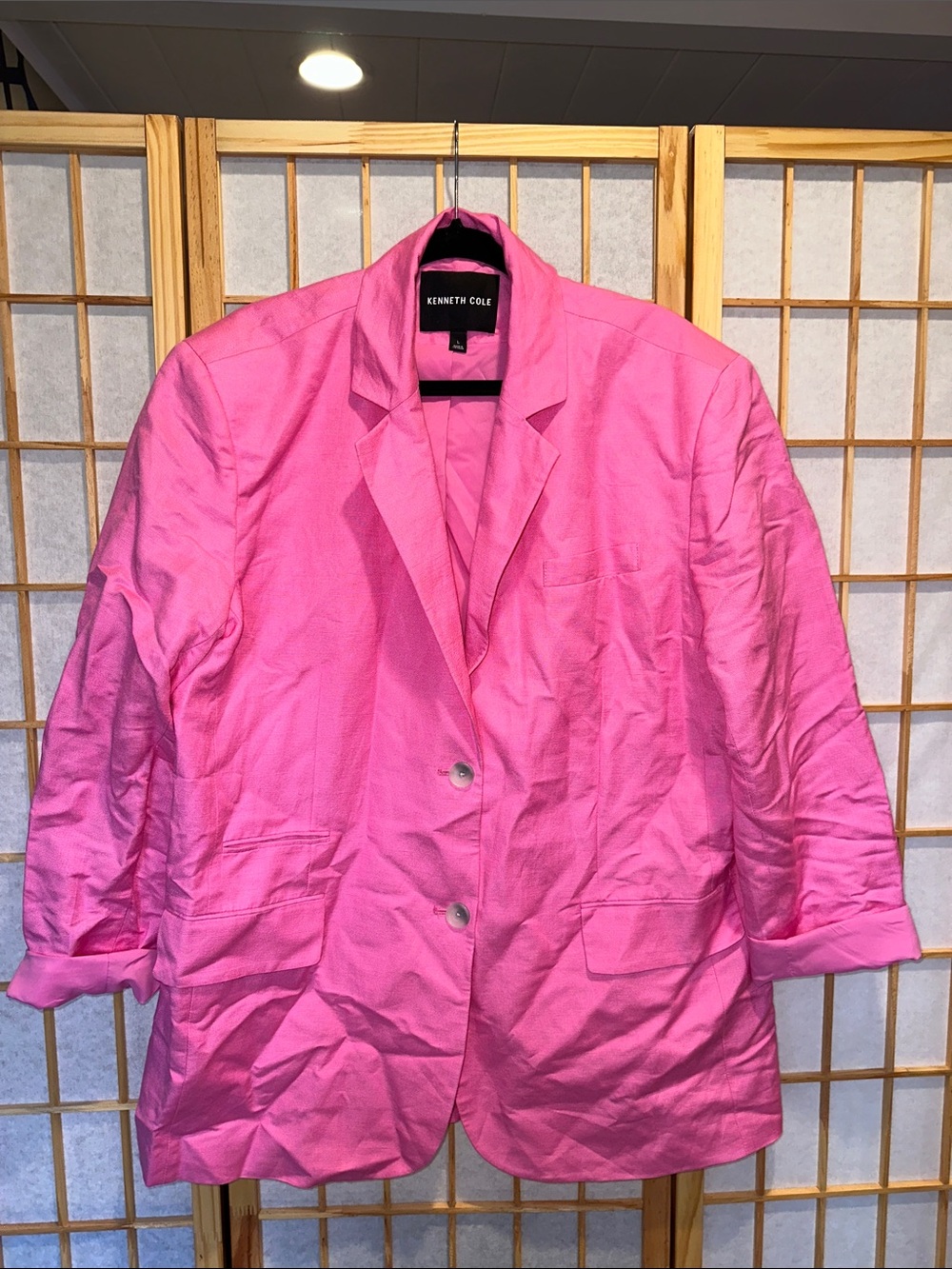 Kenneth Cole Bright Pink Single-Breasted Blazer